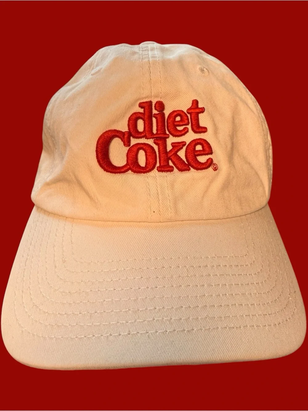 DIET COKE - Embroidered Logo - White - Baseball Cap